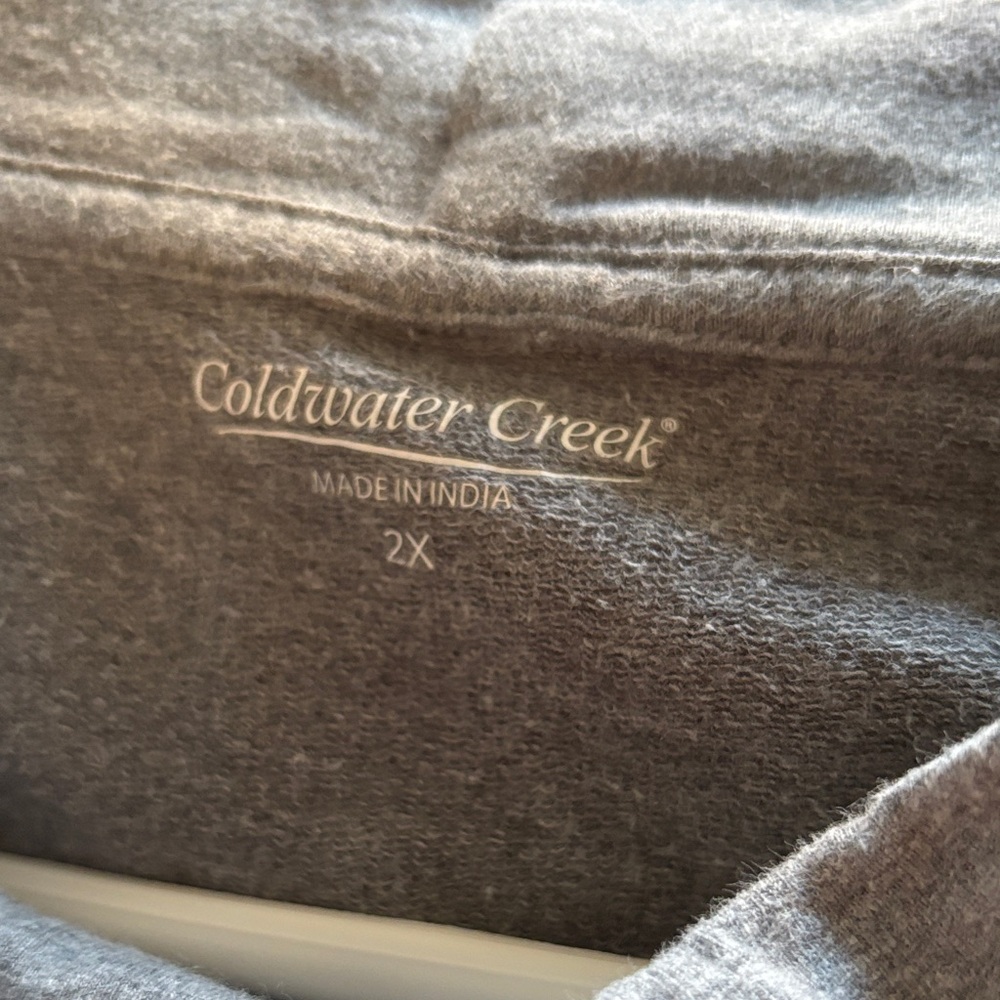 Cold Water Creek Gray Hooded Tunic with Front Pocket - Picture 9 of 9